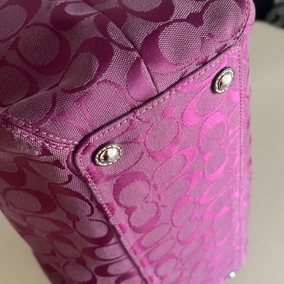 EUC Vintage Purple COACH Brown Handles - Picture 9 of 13